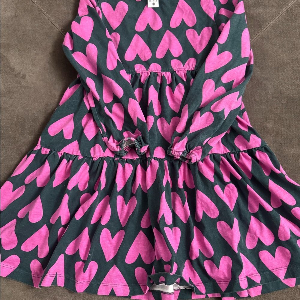 Hanna Andersson Green Dress with Pink Accents